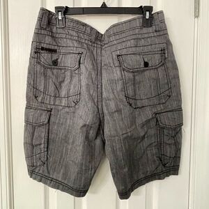 Buckle Black Lukas Athletic Fit Cargo Shorts Size 32 Black Gray Striped